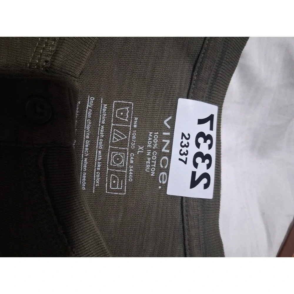 Vince. Y2K Mens Size XL Slub Henley Grungecore Preppy Indie Gorpcore T-Shirt